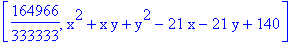 [164966/333333, x^2+x*y+y^2-21*x-21*y+140]